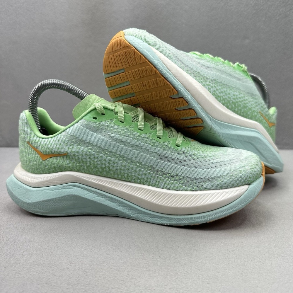 Hoka One One Mach X Womens Size 7 (B) Shoes Lime Glow Athletic Running Sneakers - Picture 5 of 9